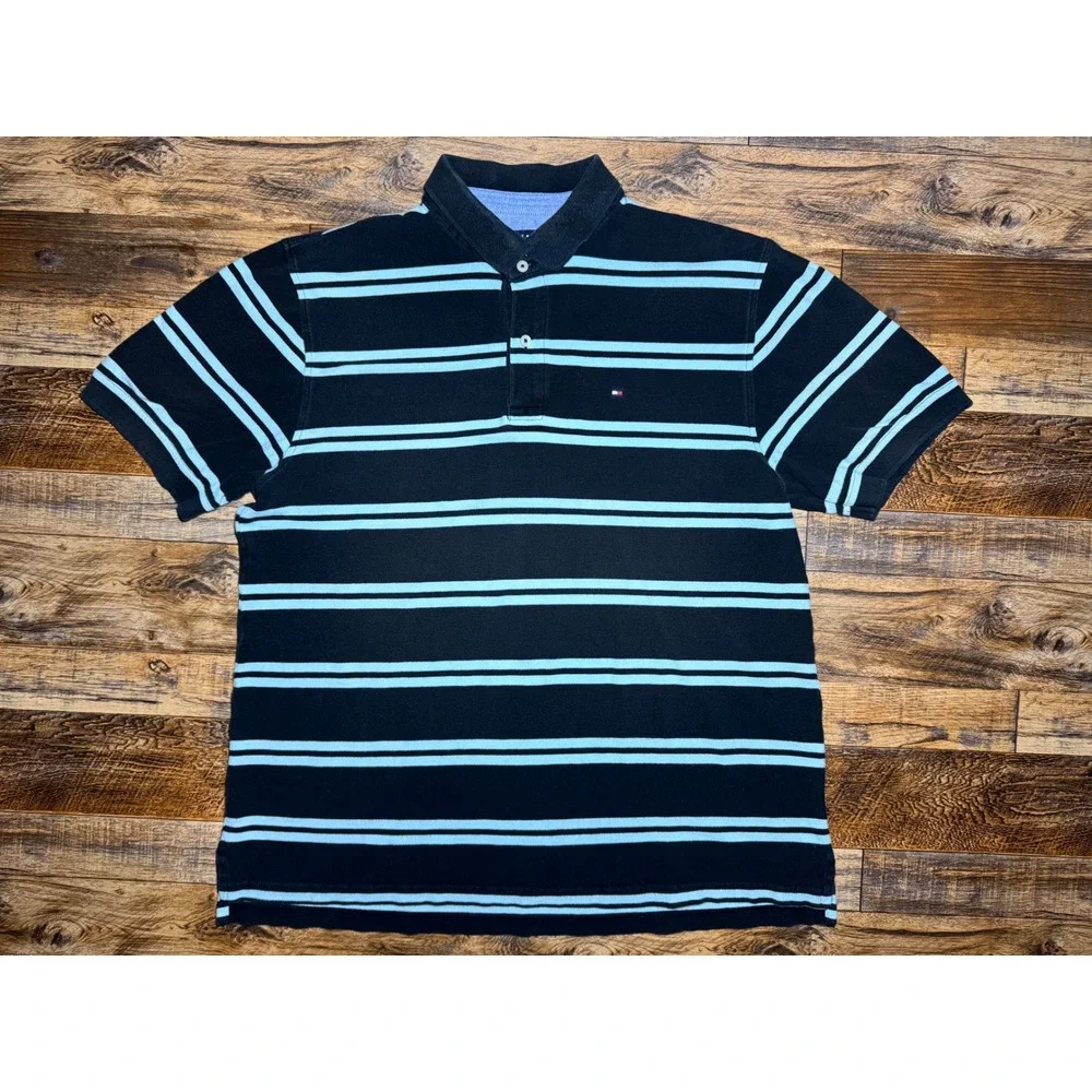 Tommy Hilfiger Men's‎ Classic Fit Striped Short Sleeve Polo Shirt XL